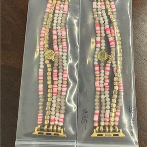 Kinsley Armelle Pink and Gold Beaded Bracelet for your Apple Watch